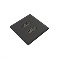 Axessline Micro Square - 2 USB-A charger 10W, black